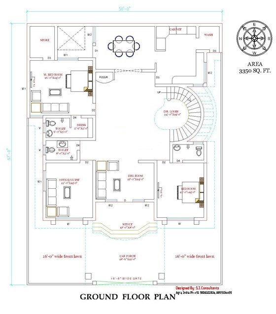 3350 Square Feet 5 Bedroom Luxury Double Floor Home Design and Plan