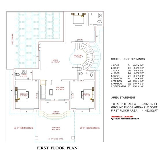 3350 Square Feet 5 Bedroom Luxury Double Floor Home Design and Plan