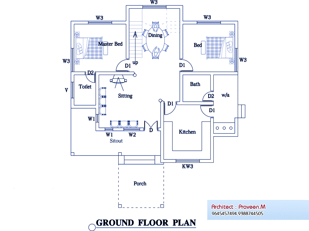 2100 Square Feet 3 Bedroom Double Floor Home Design and Elevation