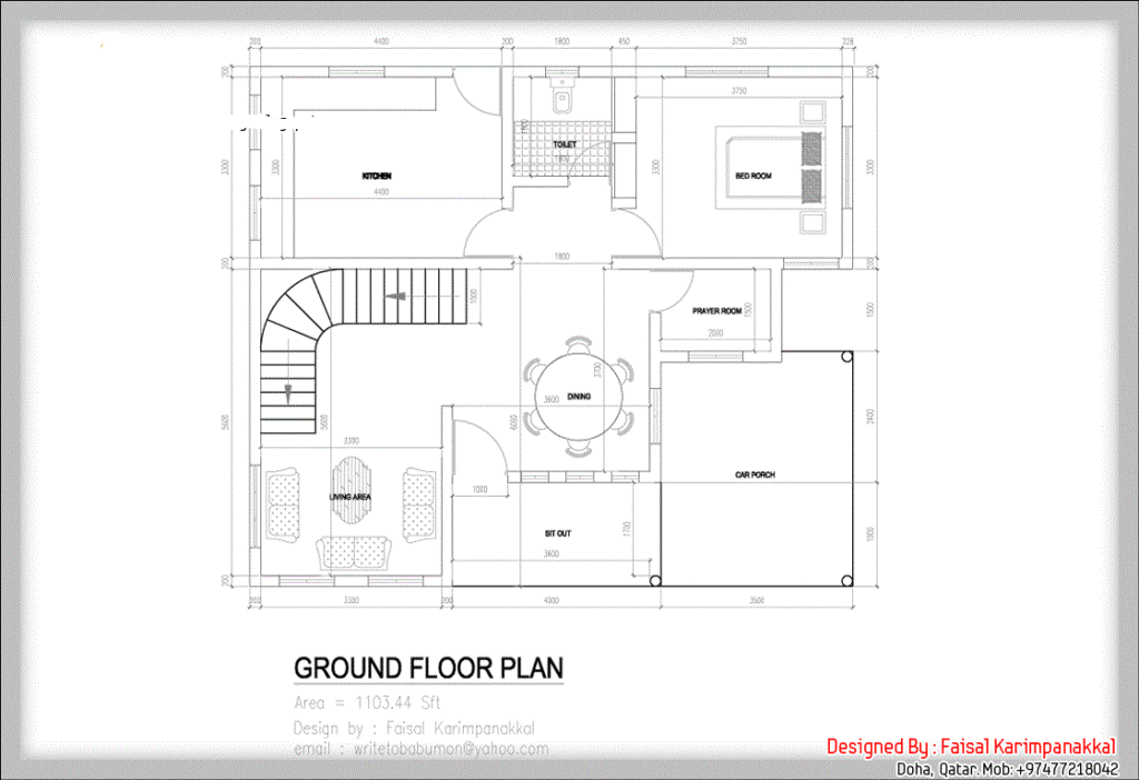 1983 Square Feet 3 Bedroom Double Floor Home Design and Plan