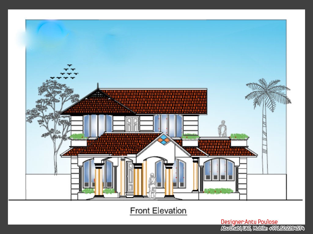 2000 Square Feet 3 Bedroom Kerala Home Design and Plan