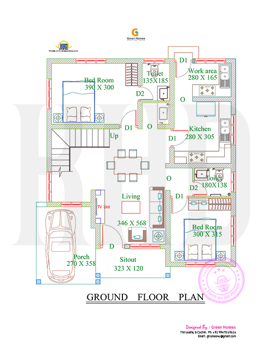 1738 Square Feet 4 Bedroom Double Floor Sloping Roof Home Design and Elevation