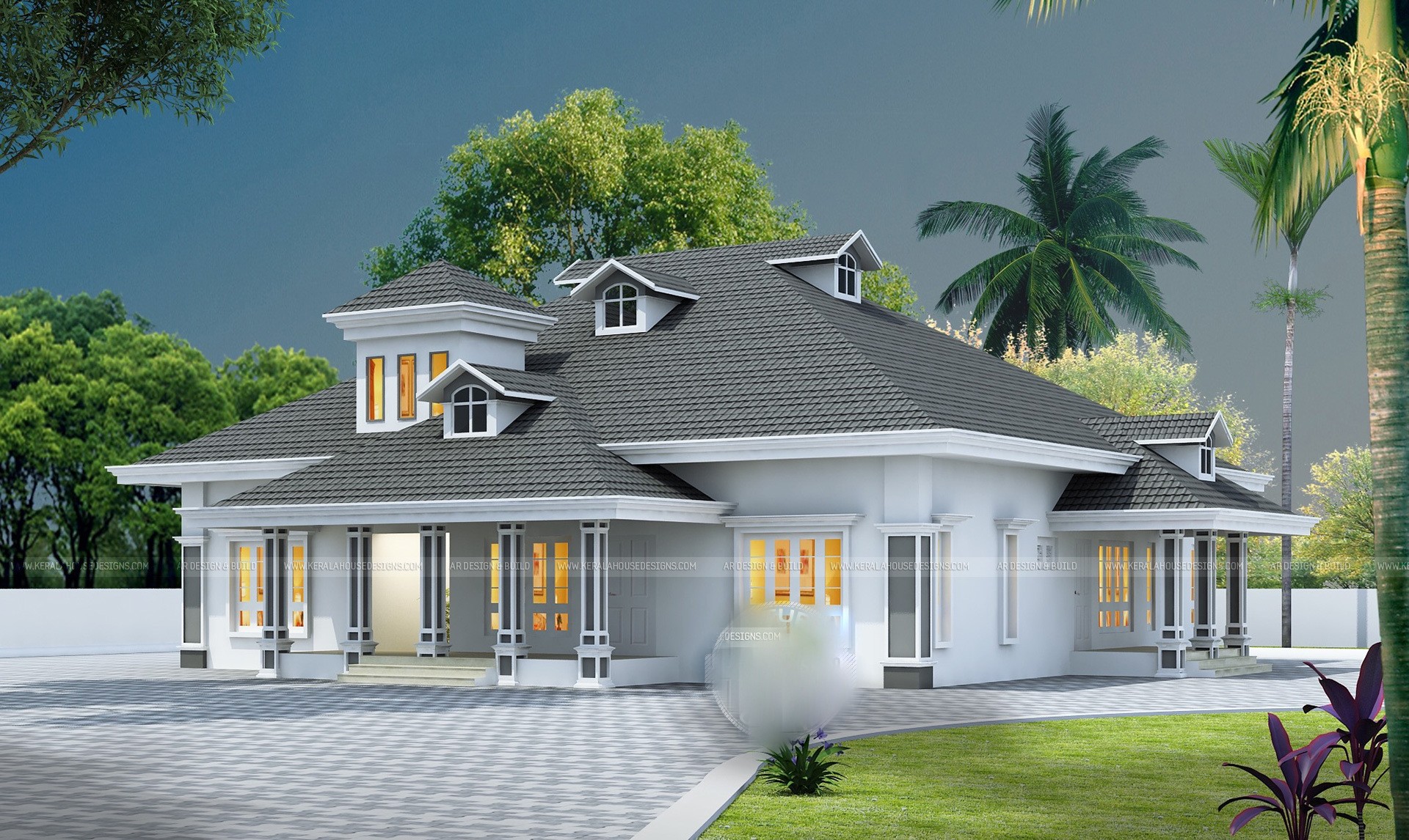 2100 Square Feet 4 Bedroom Single Floor Home Design and Elevation