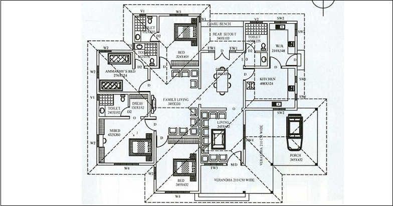 2368 Square Feet 3 Bedroom Single Floor Home Design and Plan