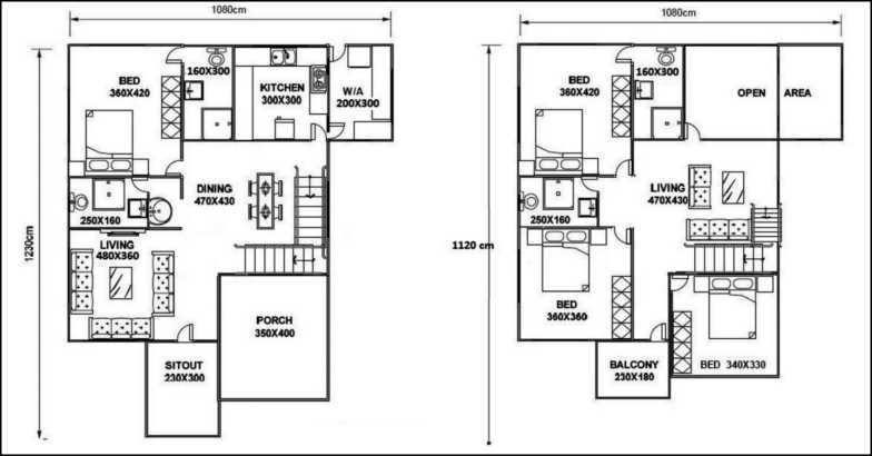 2300 Square Feet 4 Bedroom Double Story Home Design and Plan