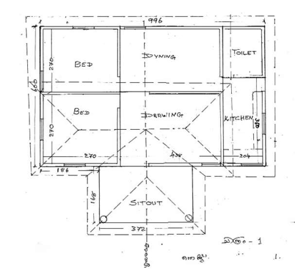 2 Bedroom Single Floor Home For 5 Lack at 5 Cent Plot