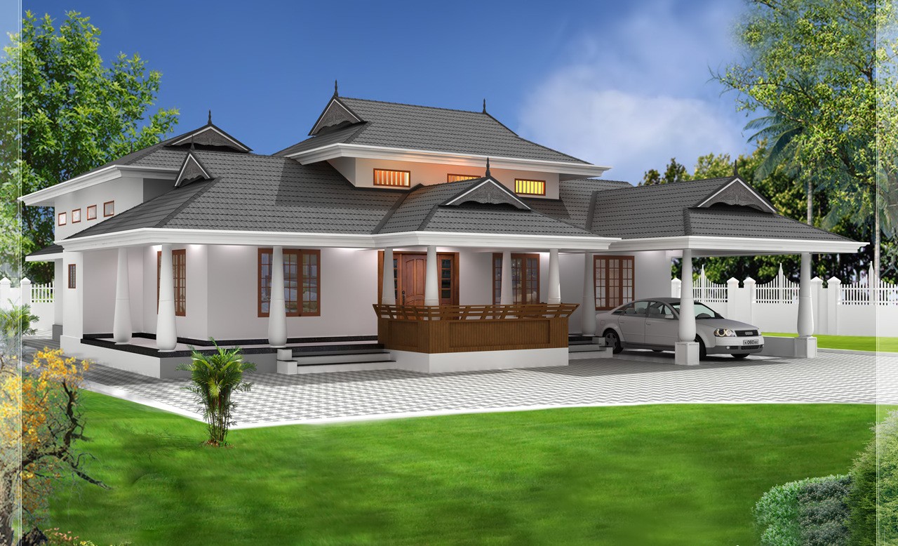 2248 Square Feet 3 Bedroom Modern Naalukettu Traditional Style Home