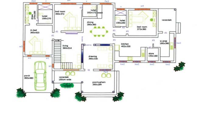 1463 Square Feet 3 Bedroom Single Floor Modern Home Design and Plan