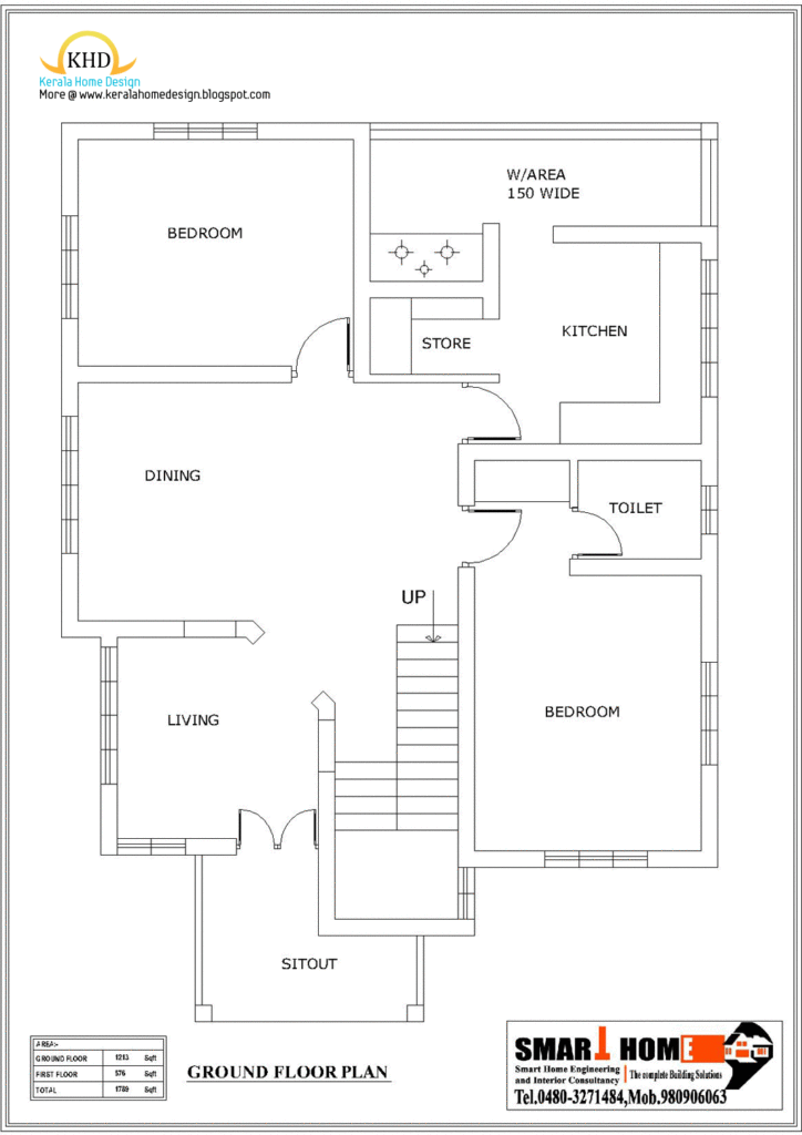 1789 Square Feet 3 Bedroom Double Floor Modern Home Design and Plan at