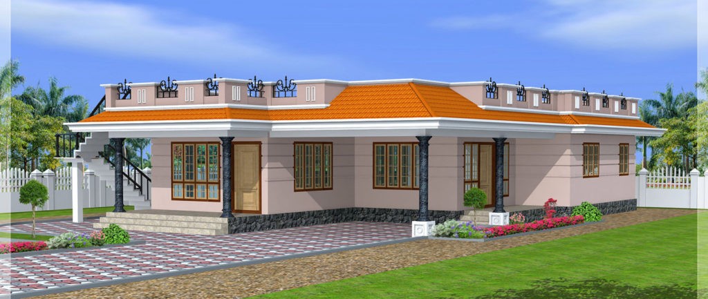 1800 Square Feet 3 Bedroom Kerala Style Single Floor Modern Home Design