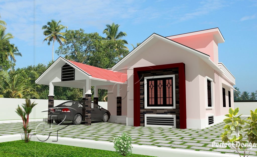 1043 Square Feet 2 Bedroom Single Floor Home Design and Plan