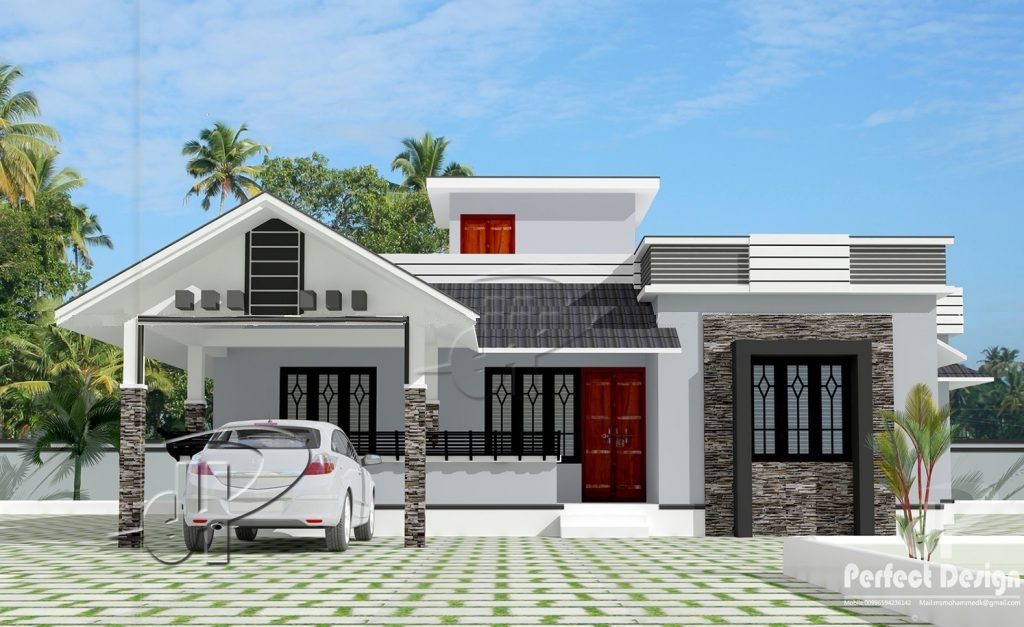 1108 Square Feet 2 Bedroom Single Floor Modern Home Design and Plan