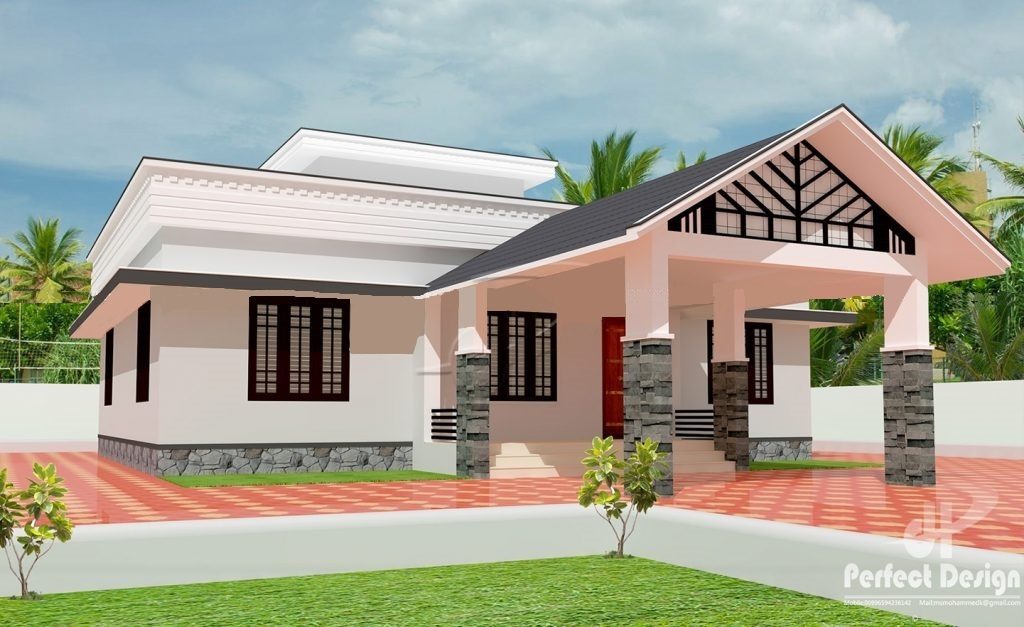 1108 Square Feet 3 BHK Traditional Style Kerala House and Plan