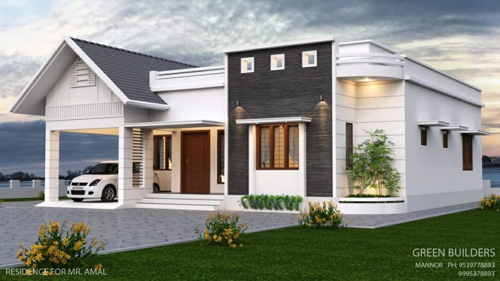 1376 Square Feet 3 Bedroom Single Floor Modern Home Design and Plan