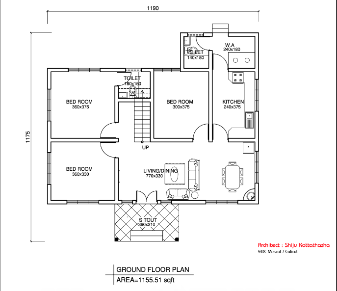 Square Feet Bedroom Traditional Style Kerala Home Design And