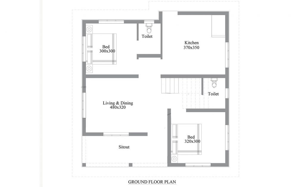 830 Square Feet 2 Bedroom Single Floor Low Budget House With Plan Home Pictures Easy Tips