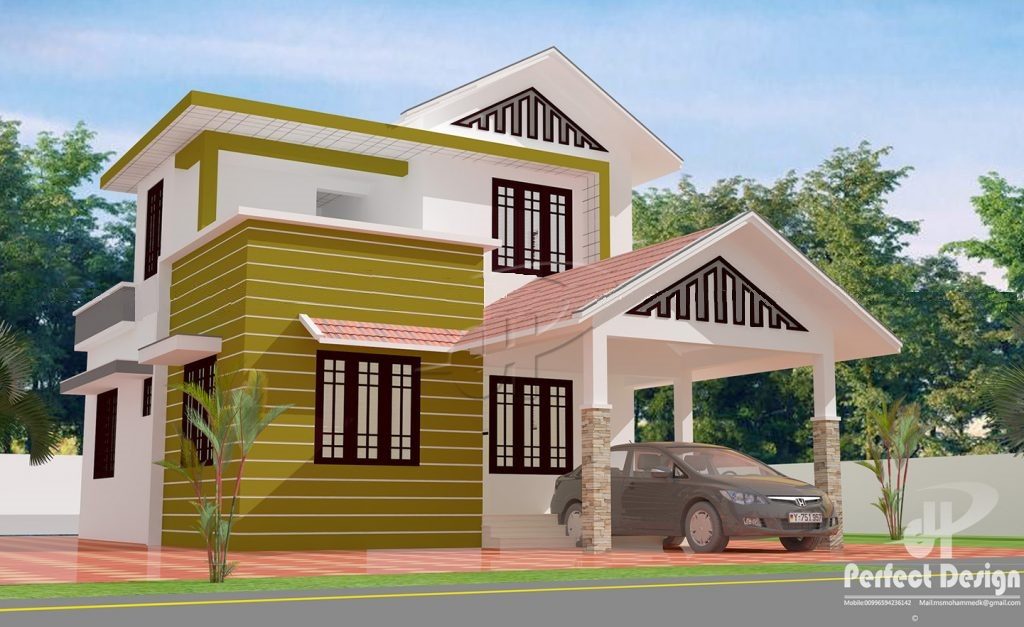 1216 Square Feet 3 Bedroom Double Floor Modern Home Design and Plan