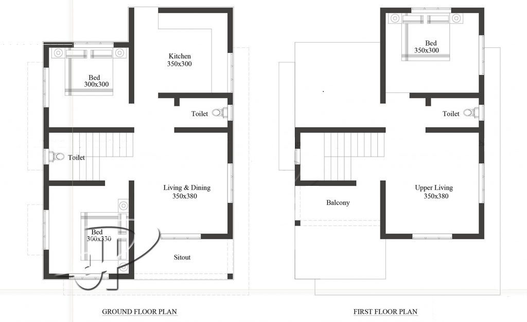 1216 Square Feet 3 Bedroom Double Floor Modern Home Design and Plan