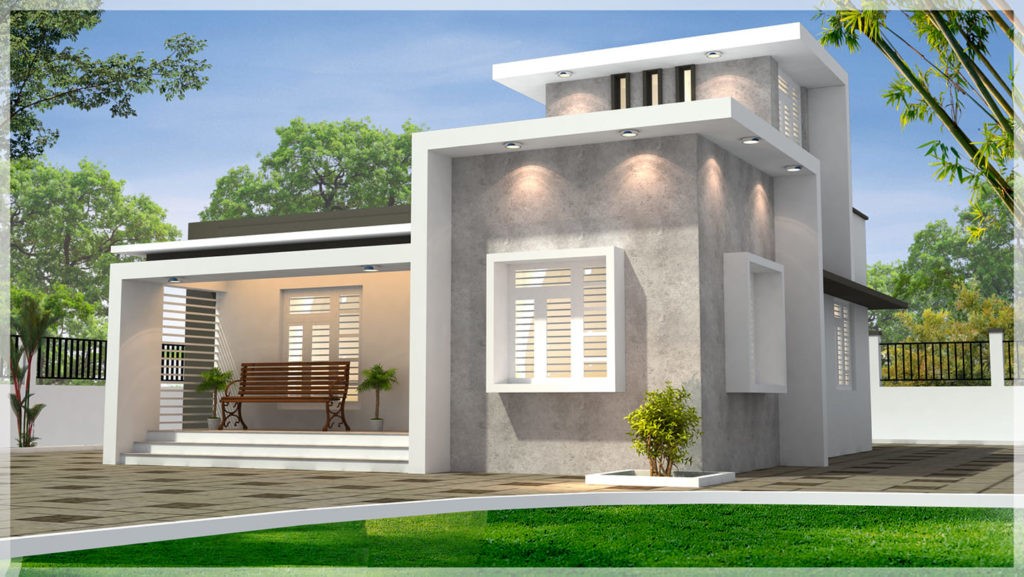 900 sq ft 2 bedroom single floor contemporary style modern house and plan