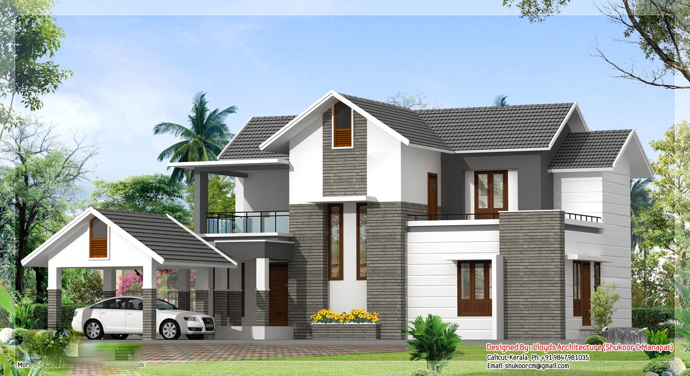 2000 Square Feet 4 Bedroom Contemporary Home Design and Elevation