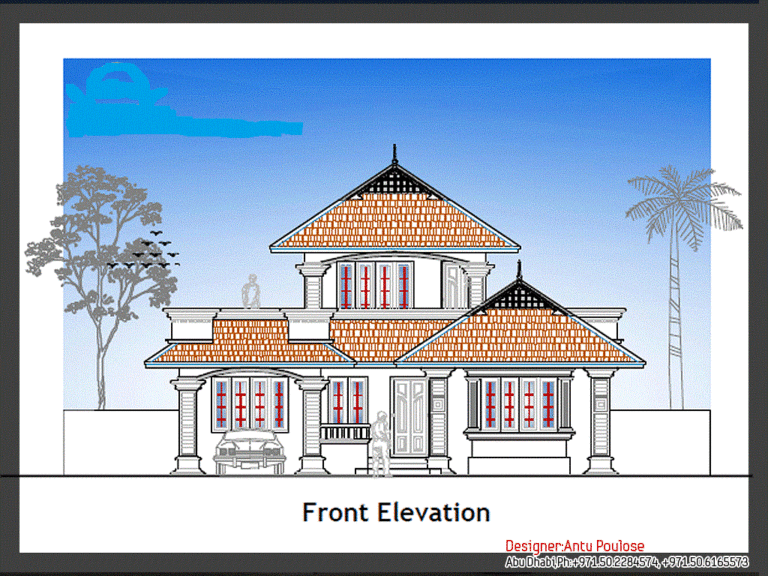 1800 Square Feet 3 Bedroom Kerala Home Design and Plan