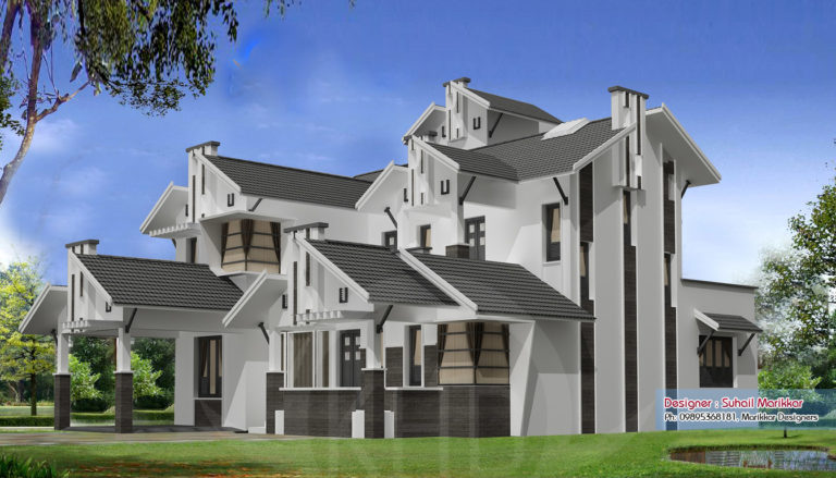 2760 Square Feet 4 Attached Bedroom Double Floor Contemporary Design and Plan