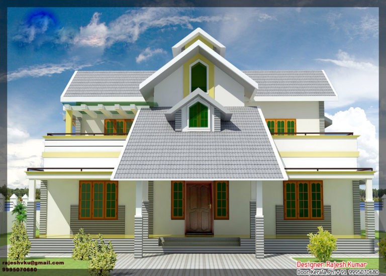 2300 Square Feet 5 Bedroom Beautiful Kerala Home Design and Plan