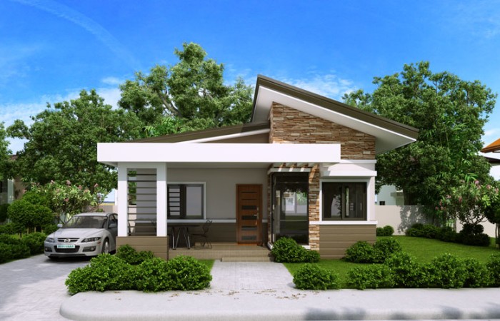950 Square Feet 2 Bedroom Low Budget Contemporary Home Design and Plan
