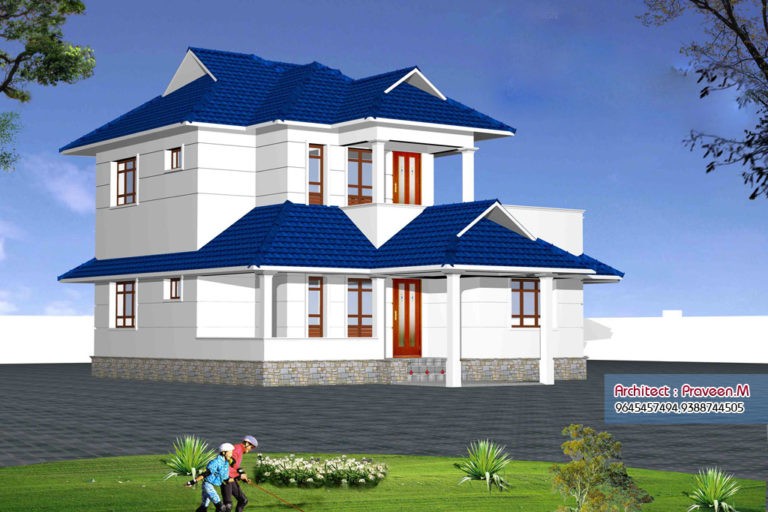 2100 Square Feet 3 Bedroom Double Floor Home Design and Elevation