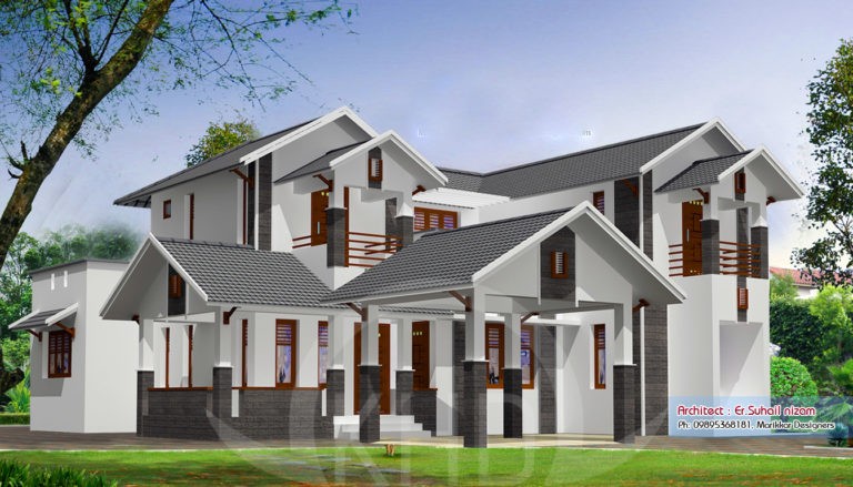 2367 Square Feet 4 Attached Bedroom Contemporary Home Design and Elevation