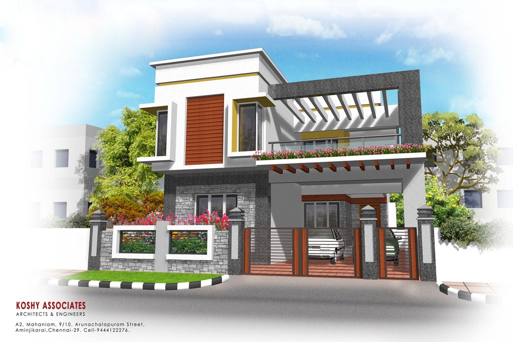 1969 Square Feet 3 Bedroom Double Floor Kerala Style Modern Home Design and Elevation