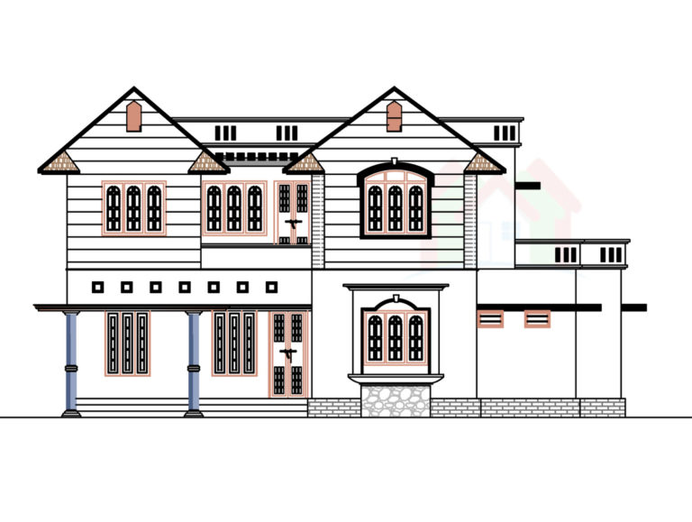 2226 Square Feet 5 Bedroom Double Floor Home Design and Plan