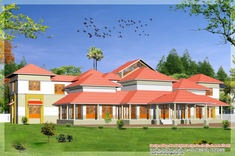 13300 Square Feet High Luxury Kerala Traditional Super Home Design and Elevation