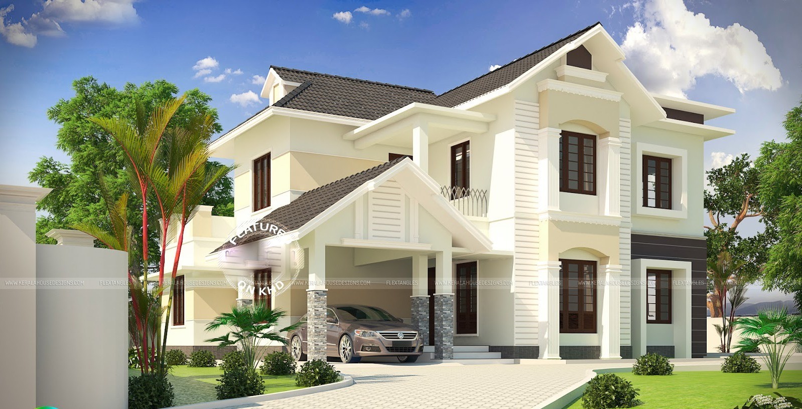 2362 Square Feet Modern Sloping Roof Double Floor Home Design and Plan