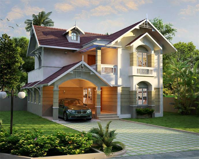 2400 Square Feet 4 Bedroom Double Floor Home Design and 3D Plan