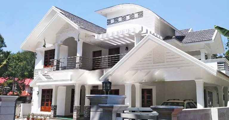 3832 Square Feet 4 Bedroom Sloping Roof Two Story Home Design and Plan