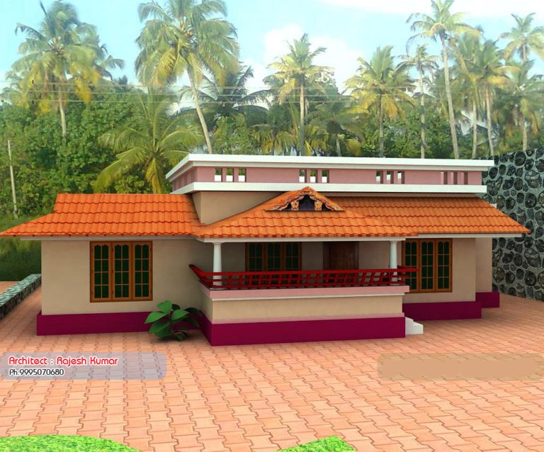 1000 Square Feet 3 Bedroom Low Budget Kerala Style Home Design and Plan
