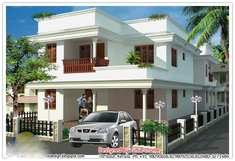 1700 Square Feet 3 Attached Bedroom Double Floor Home Design and Plan
