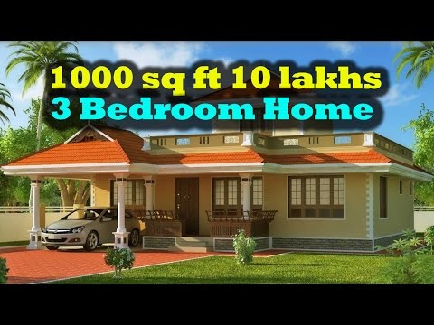 1000 Square Feet 3 Bedroom Kerala Style Small Budget Home Design and Plan For 10 Lacks