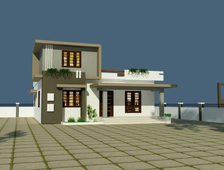 1350 Square Feet 2 Bedroom Low Budget Modern Home Design and Plan