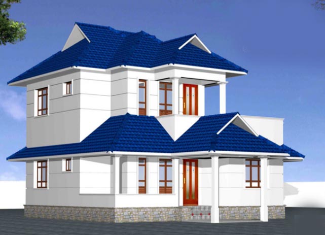 1872 Square Feet 3 Bedroom Sloping Roof Beautiful Home Design and Plan