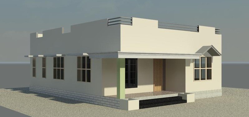 550 Square Feet 2 Bedroom Low Budget Home Design and Plan