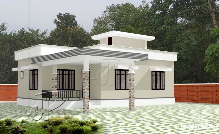 903 Square Feet 2 Bedroom Low Cost Home Design and Plan