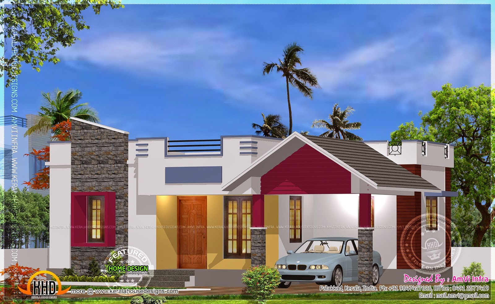 900 Square Feet 2 Bedroom Modern Home Design and Plan