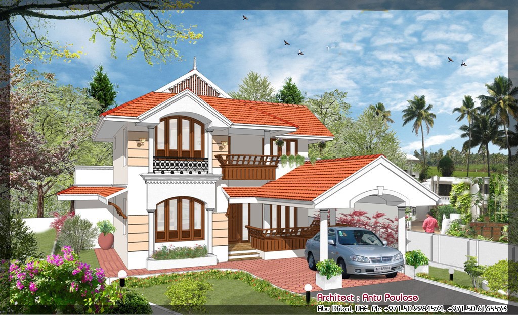 1998 Square Feet 4 Bedroom Double Floor Home Design and Plan