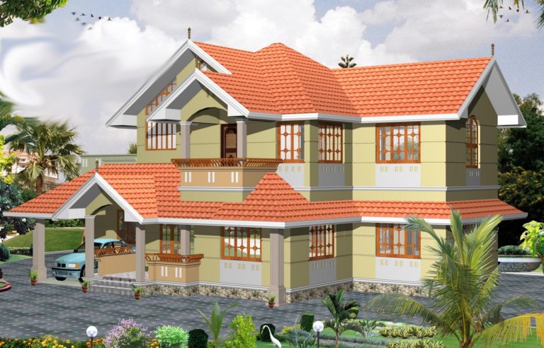 2038 Square Feet 3 Bedroom Double Floor Kerala Traditional Style Home Design and Plan