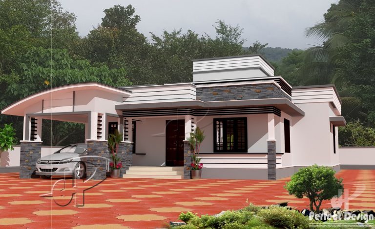 1108 Square Feet 3 Bedroom Single Floor Contemporary Style Home Design and Plan