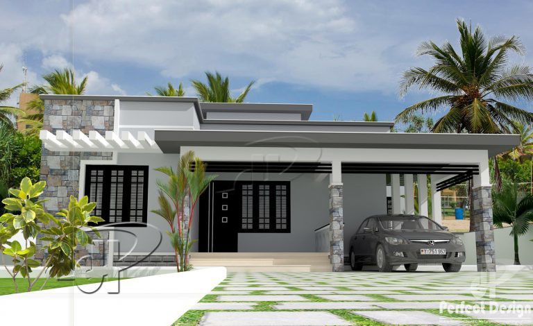 1050 Square Feet 2 Bedroom Single Floor Modern Home Design and Plan