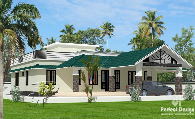 1585 Square Feet 3 Bedroom Single Floor Modern Home Design and Plan