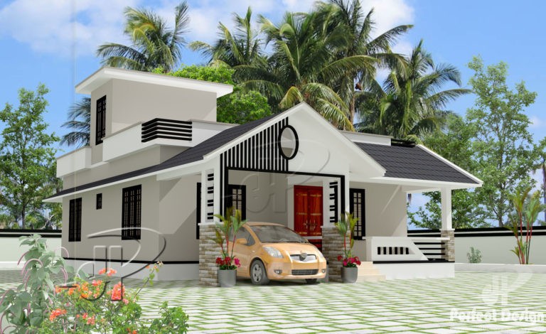 957 Square Feet 2 Bedroom Modern Single Floor Home Design and Plan